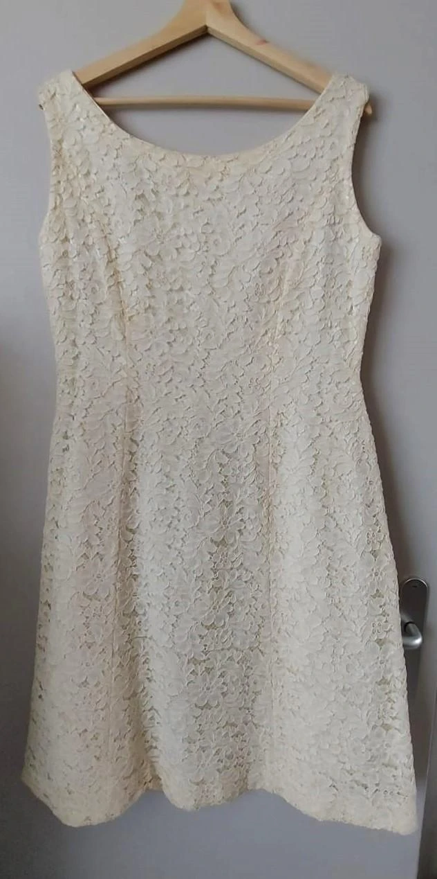 Elegante Vestido de renda creme - Tamanho 40 – photo 3